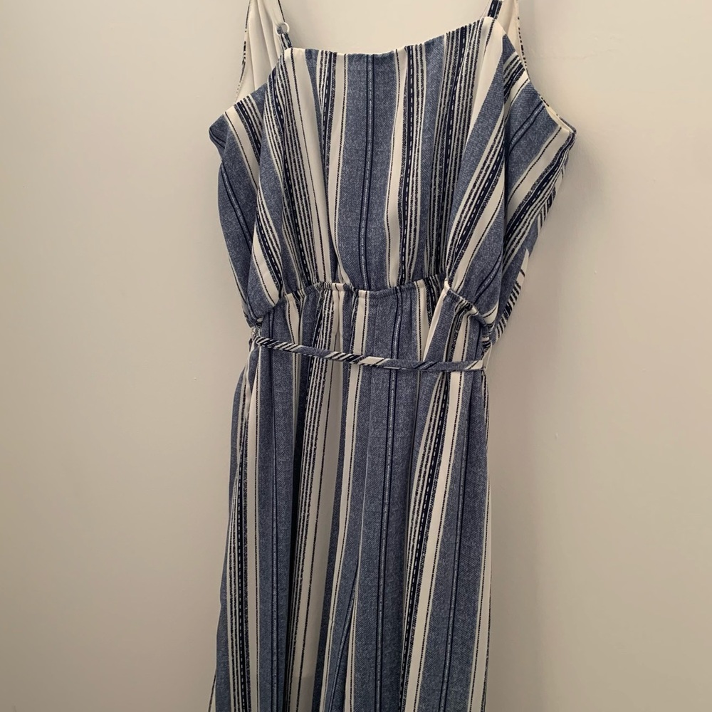 Charlotte Russe White and Blue Striped Jumpsuit - Picture 8 of 12